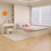 Combo giường ngủ liền tủ quần áo