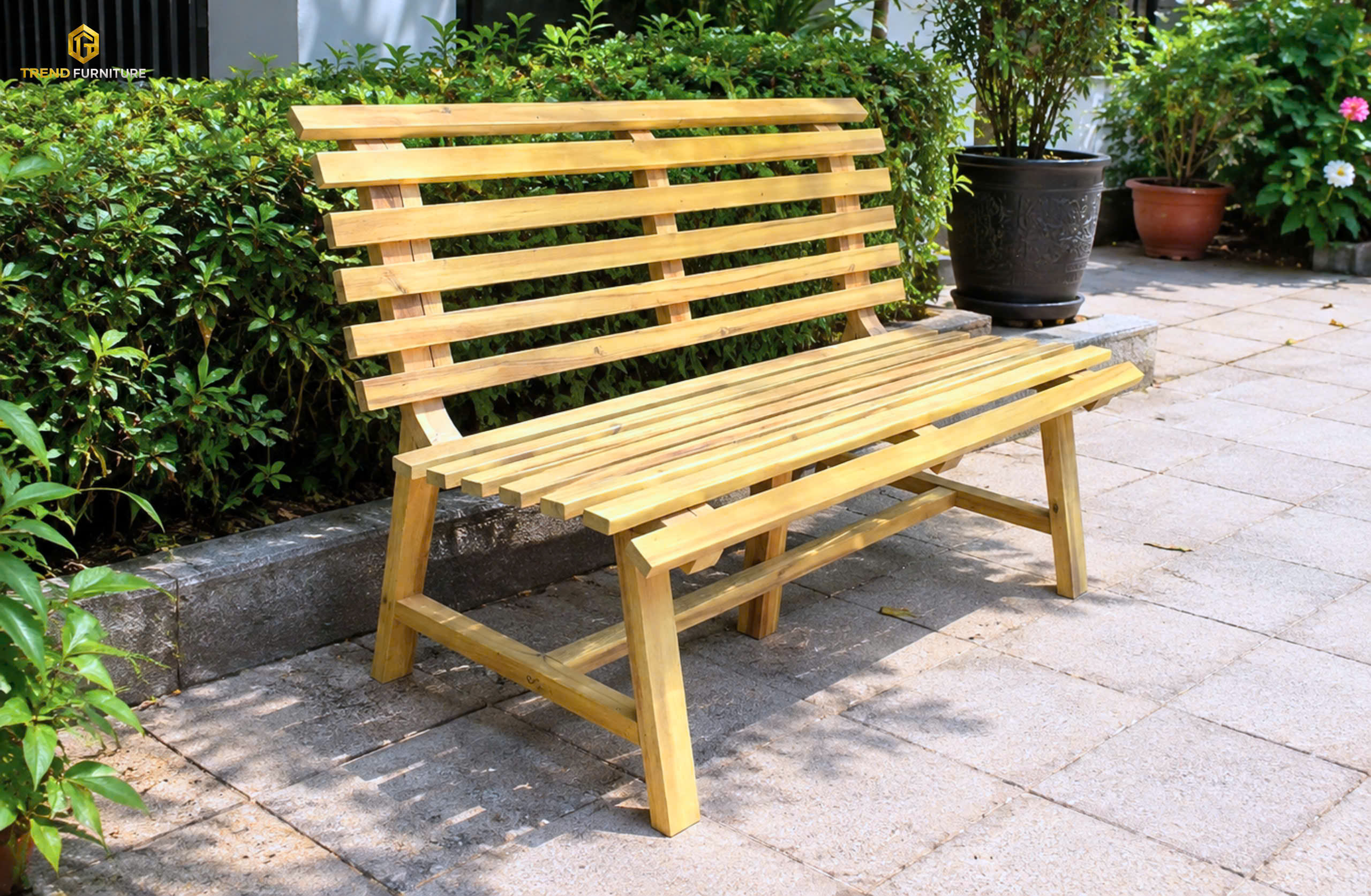 Ghế băng dài sân vườn gỗ